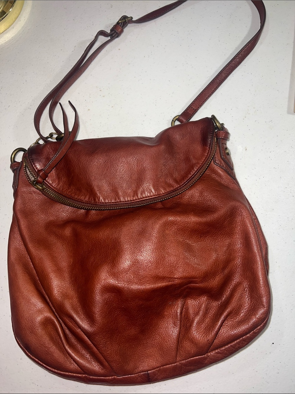 Margot Leather Crossbody Bag in Rustic Brown